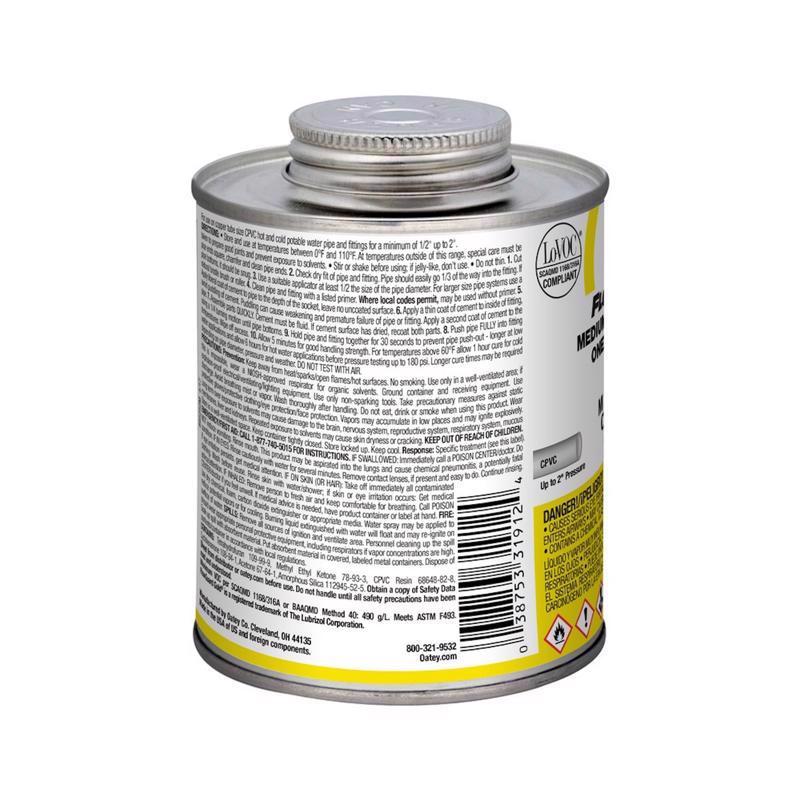 Oatey FlowGuard Gold All Weather One-Step Yellow Cement For CPVC 16 oz