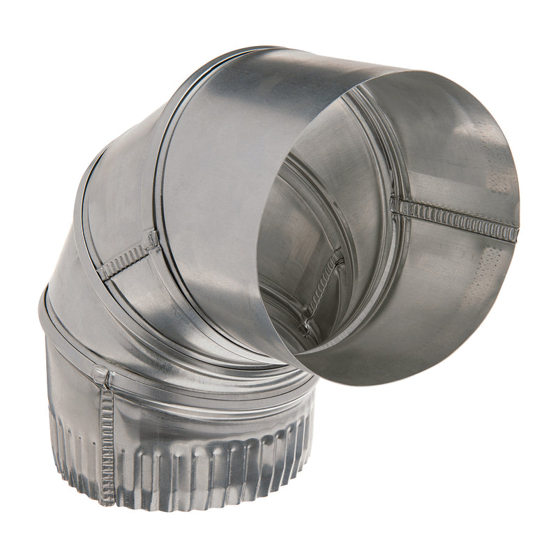 Deflect-O 4 in. L X 4 in. D Silver Aluminum Vent Elbow