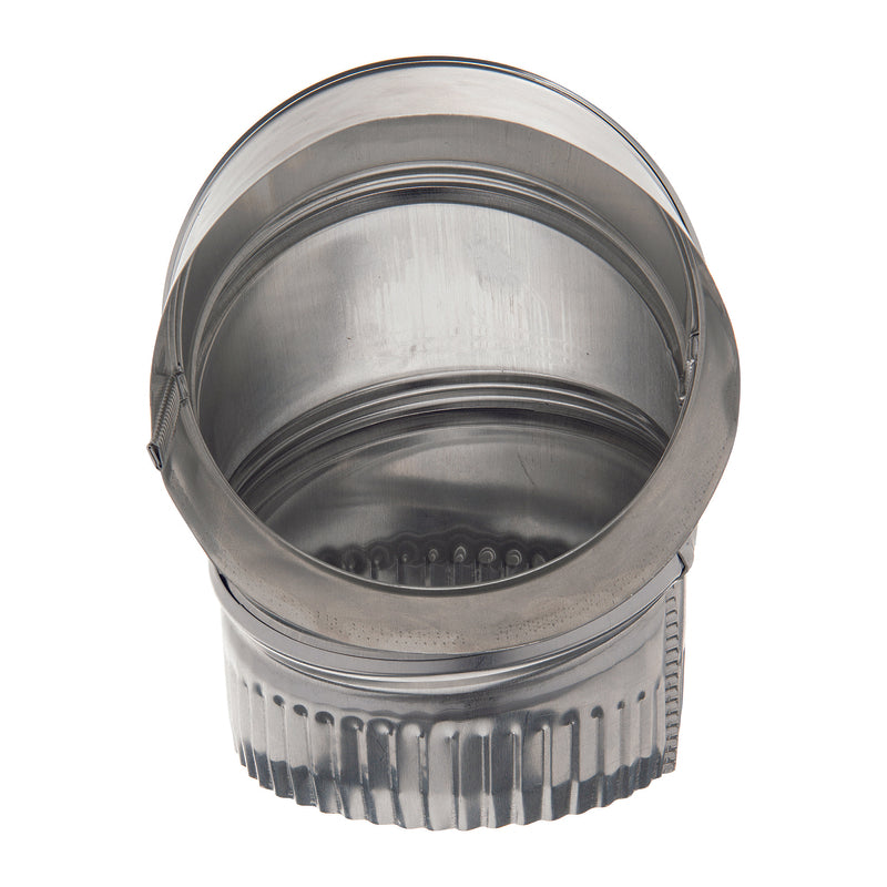 Deflect-O 4 in. L X 4 in. D Silver Aluminum Vent Elbow