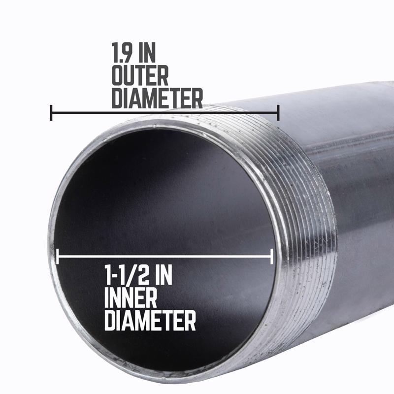 STZ Industries 1-1/2 in. MIP each X 1-1/2 in. D MIP Black Steel Close Nipple