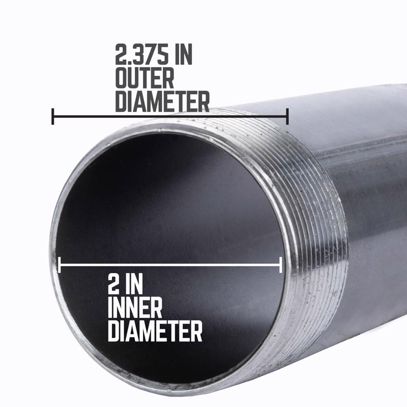 STZ Industries 2 in. MIP each X 2 in. D MIP Black Steel 6 in. L Nipple