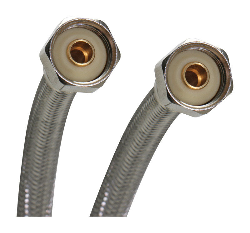 Fluidmaster Universal 1/2 in. FIP Compression 20 in. Braided Stainless Steel Supply Line