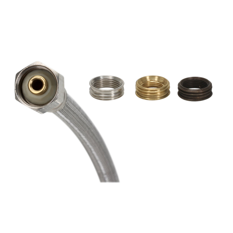 Fluidmaster Universal 1/2 in. FIP Compression 20 in. Braided Stainless Steel Supply Line