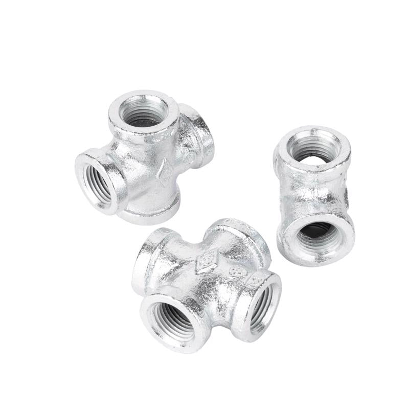 STZ Industries 1/2 in. FIP each X 1/2 in. D FIP 1/2 in. D FIP Galvanized Malleable Iron Cross