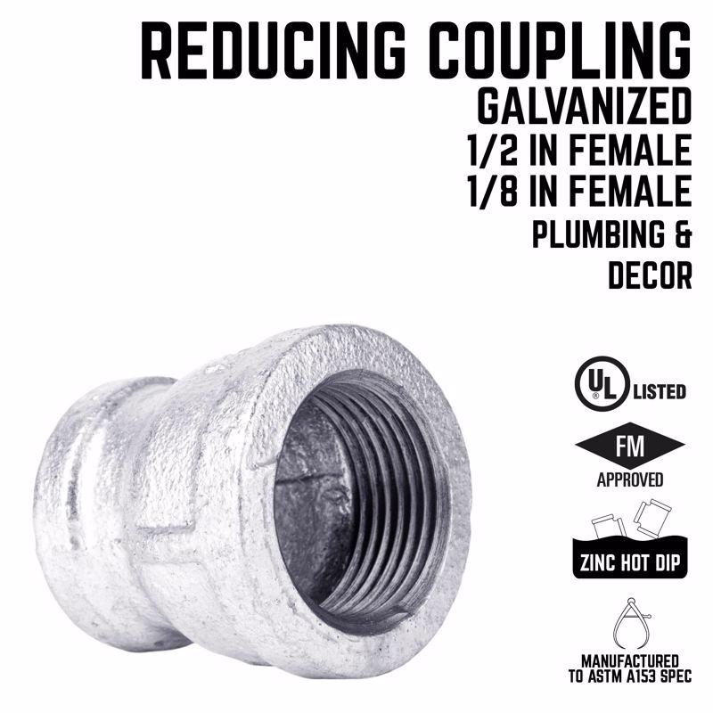 STZ Industries 1/2 in. FIP each X 1/8 in. D FIP Galvanized Malleable Iron Reducing Coupling