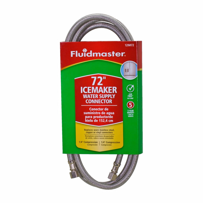 Fluidmaster 1/4 in. Compression X 1/4 in. D Compression 72 in. Stainless Steel Ice Maker Supply Line
