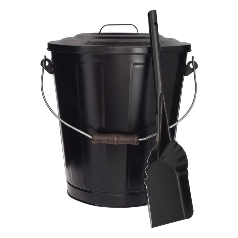 ASH CONTAINER&SHOVEL BLK