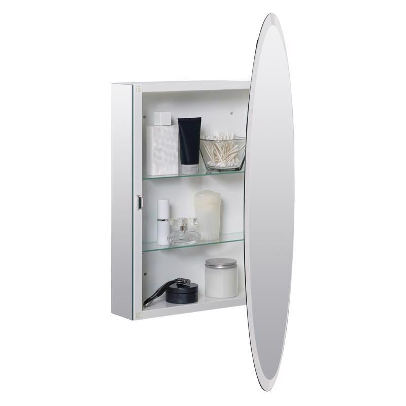 Zenna Home 31 in. H X 21 in. W X 4 in. D Oval Medicine Cabinet/Mirror