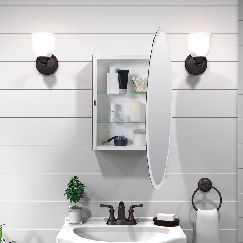 Zenna Home 31 in. H X 21 in. W X 4 in. D Oval Medicine Cabinet/Mirror