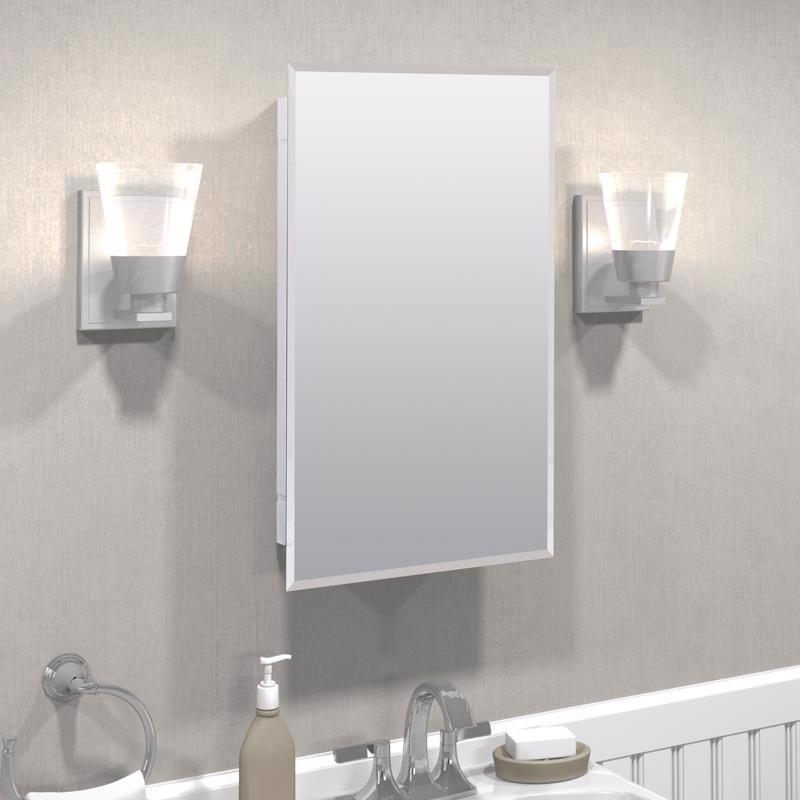 Zenna Home 26 in. H X 16 in. W X 4-1/2 in. D Rectangle Medicine Cabinet/Mirror
