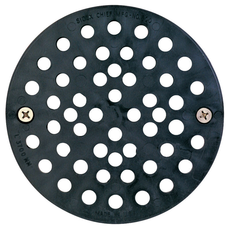 COVR FLR DRN BLK6.75X3/8
