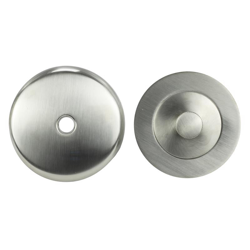 Danco 1-1/2 in. Brushed Nickel Round Brass Lift and Turn Tub Drain Trim Kit