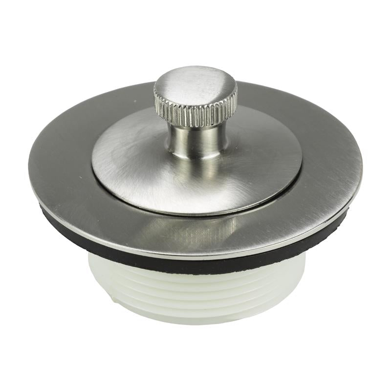 Danco 1-1/2 in. Brushed Nickel Round Brass Lift and Turn Tub Drain Trim Kit