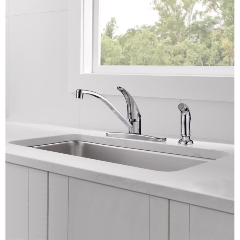 Peerless One Handle Chrome Kitchen Faucet Side Sprayer Included