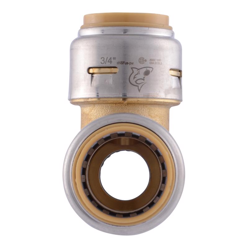 SharkBite 3/4 in. Push X 1/2 in. D Push Brass Reducing Tee