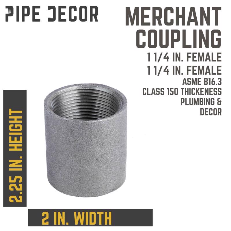 STZ Industries 1-1/4 in. FIP each X 1-1/4 in. D FIP Black Steel Coupling