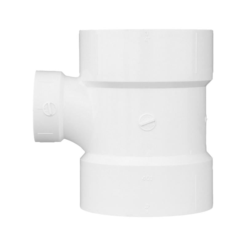 Charlotte Pipe 1-1/2 in. Hub X 4 in. D Hub PVC Sanitary Tee 1 pk
