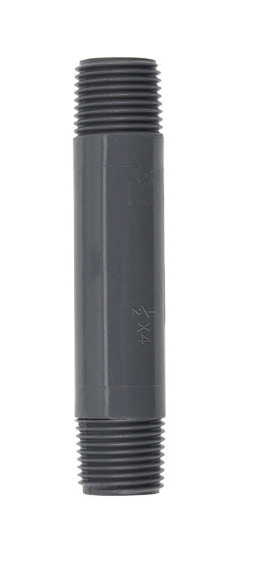 NIPPLE SCH80 PVC 1/2"X4"