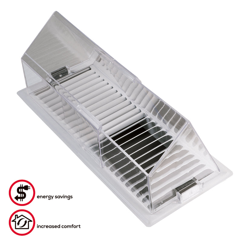 Deflect-O Jordan 4.5 in. H X 8.75 in. W 1-Way Silver Plastic Air Deflector