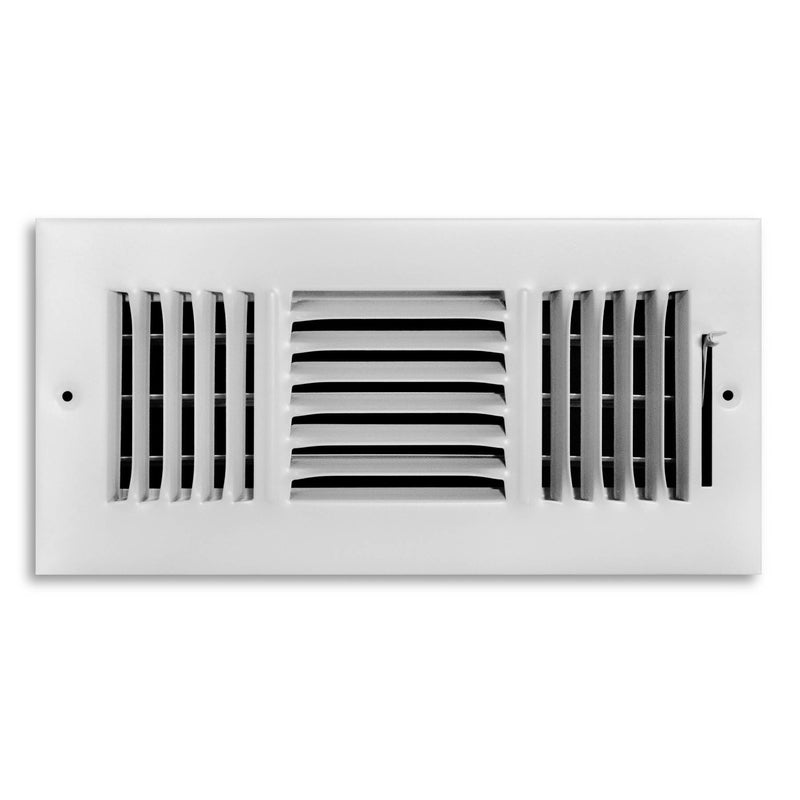 Tru Aire 6 in. H X 10 in. W 3-Way Powder Coat White Steel Wall/Ceiling Register