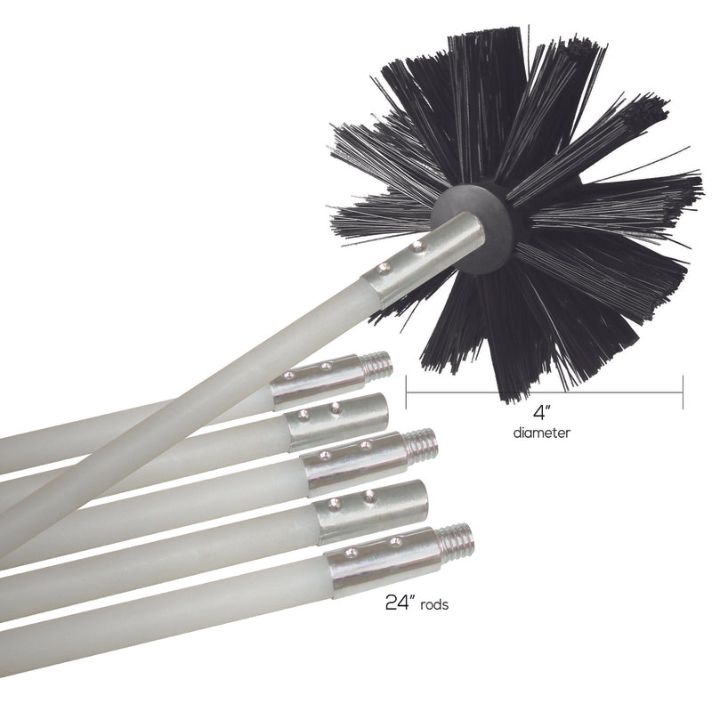 Deflect-O 4 in. D Black/White Aluminum Duct Cleaning Kit