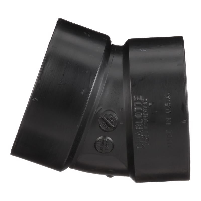 Charlotte Pipe 4 in. Hub X 4 in. D Hub ABS Elbow