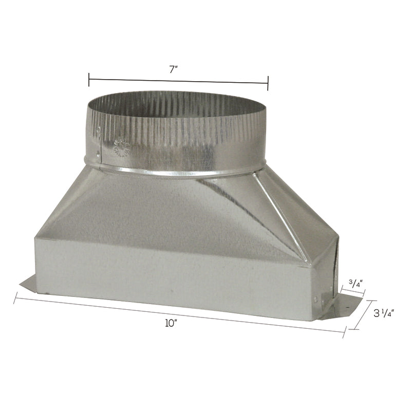 Deflect-O 7 in. D X 10 in. L Galvanized Steel Duct