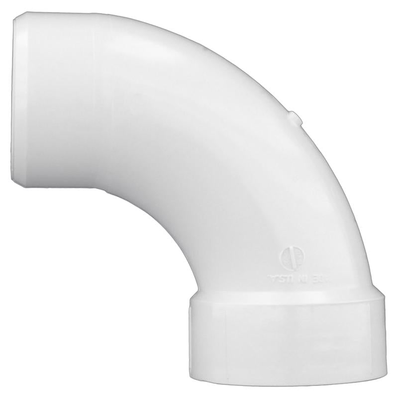 Charlotte Pipe Schedule 40 1-1/2 in. Spigot X 1-1/2 in. D Hub PVC 90 Degree Elbow 1 pk