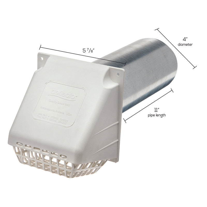 Ace 4 in. W X 6 in. L White Plastic Dryer Vent Hood