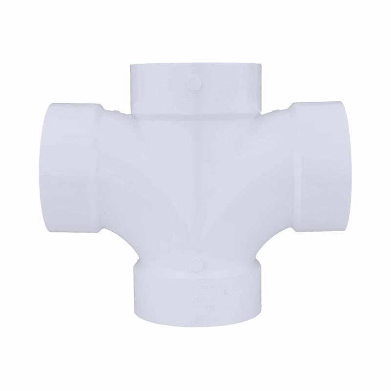 Charlotte Pipe Schedule 40 4 in. Hub X 4 in. D Hub PVC Sanitary Tee 1 pk