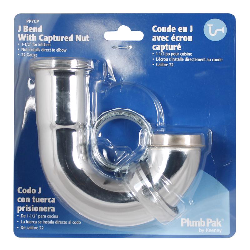 Plumb Pak 1-1/2 in. D Brass J-Bend