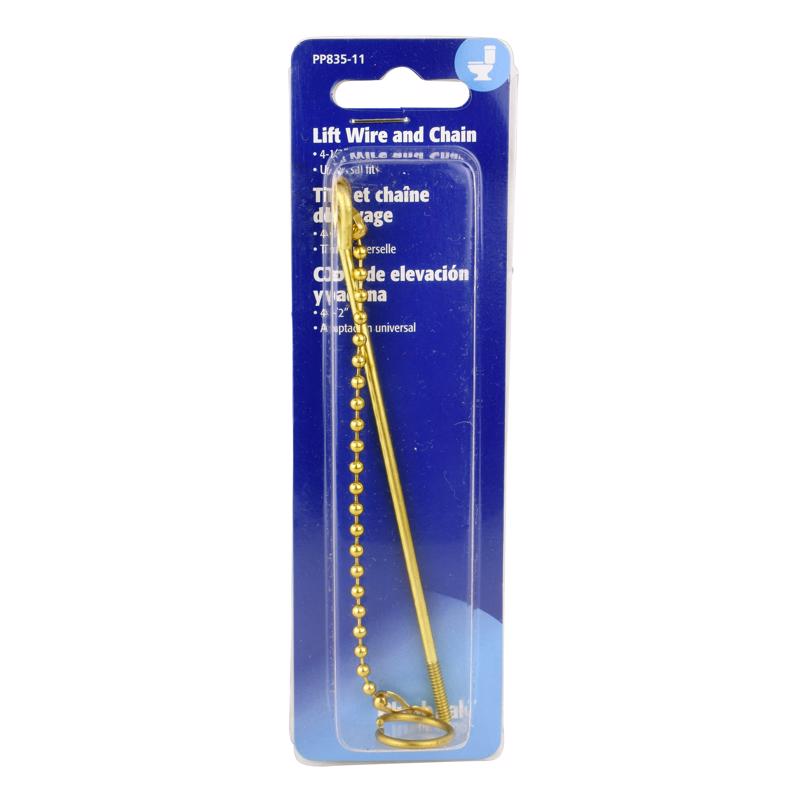 Plumb Pak Lift Wire and Chain Gold Brass For Universal