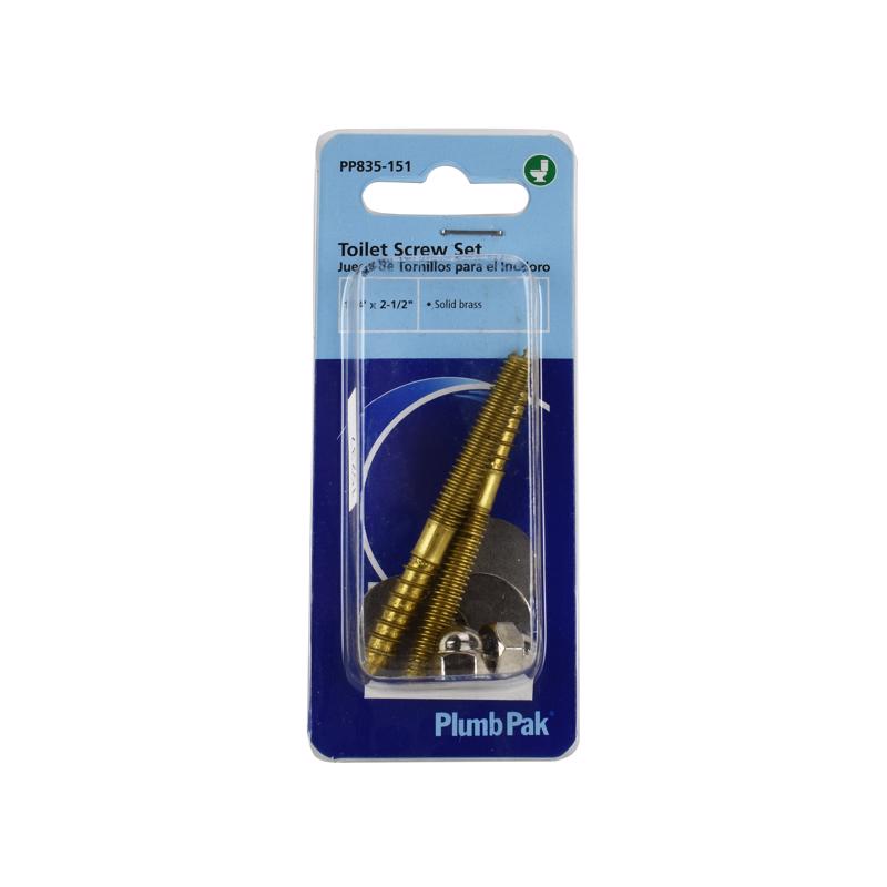 Plumb Pak Toilet Screw Set Brass