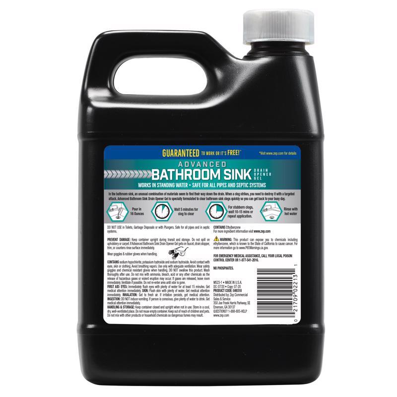 Zep Advanced Bathroom Sink Gel Drain Opener 1 qt