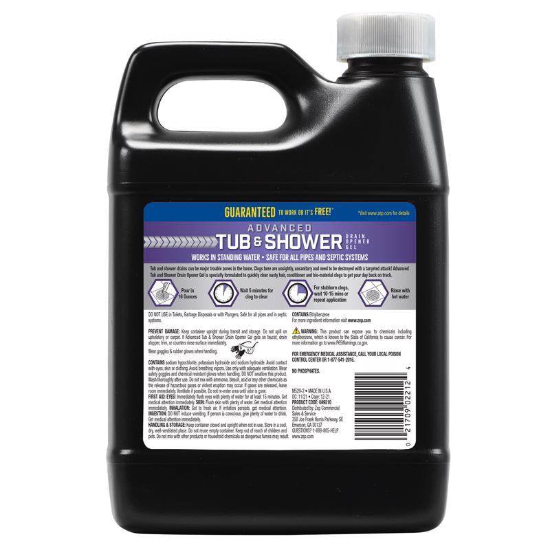 Zep Advanced Tub & Shower Gel Drain Opener 1 qt