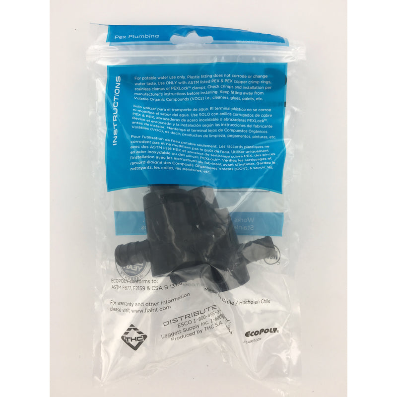 Flair-It Ecopoly 1/2 in. Crimp X 1/2 in. D Crimp Center Drain Valve