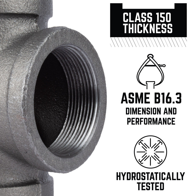 STZ Industries 2-1/2 in. FIP each X 2-1/2 in. D FIP Black Malleable Iron 45 Degree Elbow
