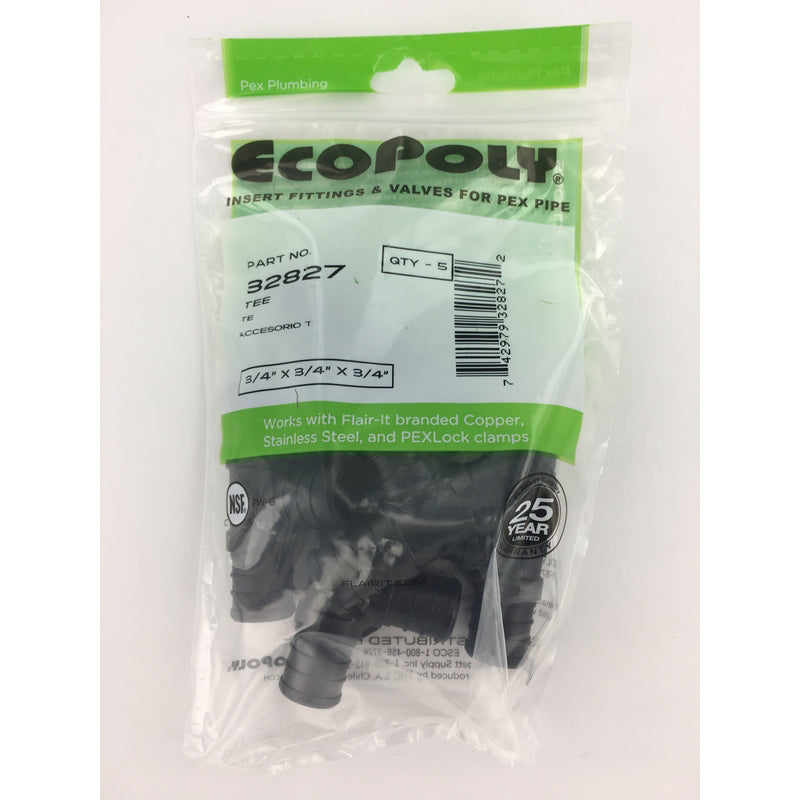 Flair-It Ecopoly 3/4 in. PEX Barb X 3/4 in. D PEX Barb Tee