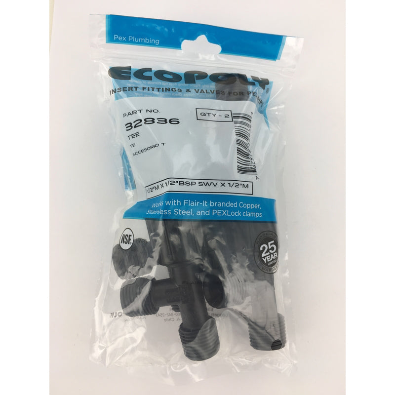 Flair-It Ecopoly 1/2 in. MPT X 1/2 in. D BSP SWV Tee