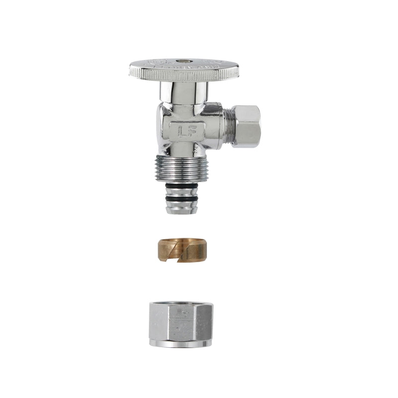 Plumb Pak 1/2 in. PEX in. X 1/4 in. Compression Brass Angle Valve