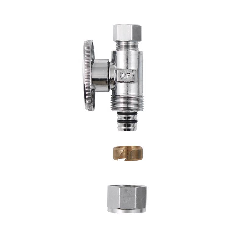 Plumb Pak 1/2 in. Compression X 3/8 in. Compression Brass Straight Valve