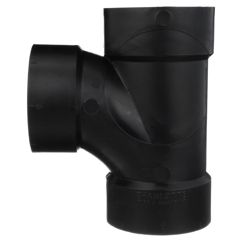 Charlotte Pipe 3 in. Hub X 3 in. D Hub ABS Sanitary Street Tee