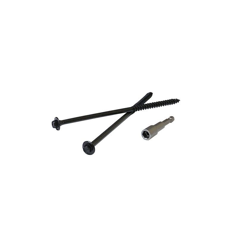 FastenMaster LogHog 15 in. L Hex Black Wood Screws 150 pk