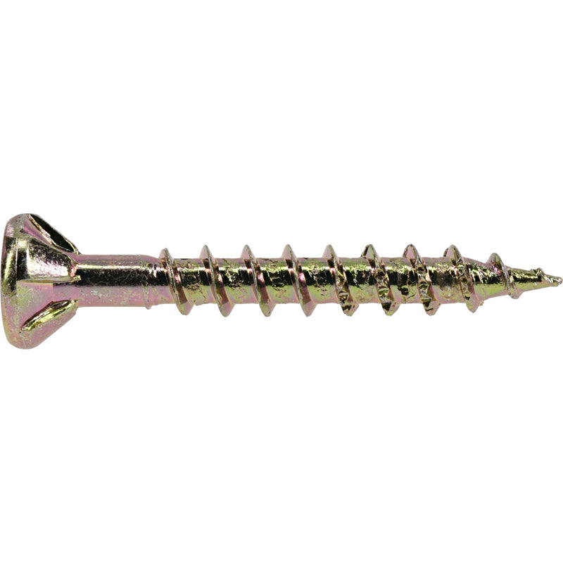 Hillman Power Pro No. 8 X 1-1/4 in. L Star Yellow Zinc Wood Screws 1 lb 242 pk