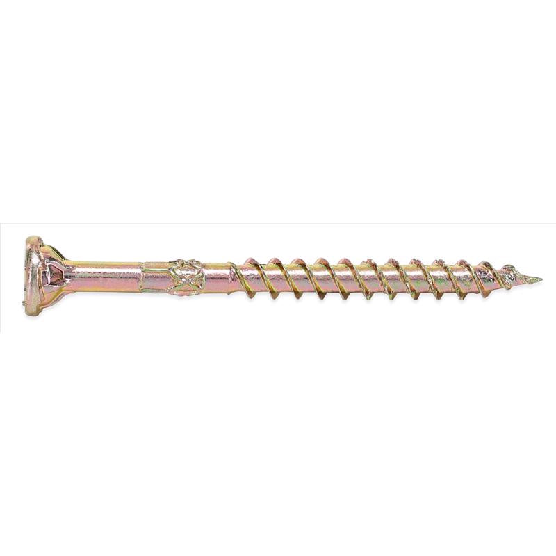 Hillman Power Pro No. 9 X 2-1/2 in. L Star Yellow Zinc Wood Screws 1 lb 100 pk