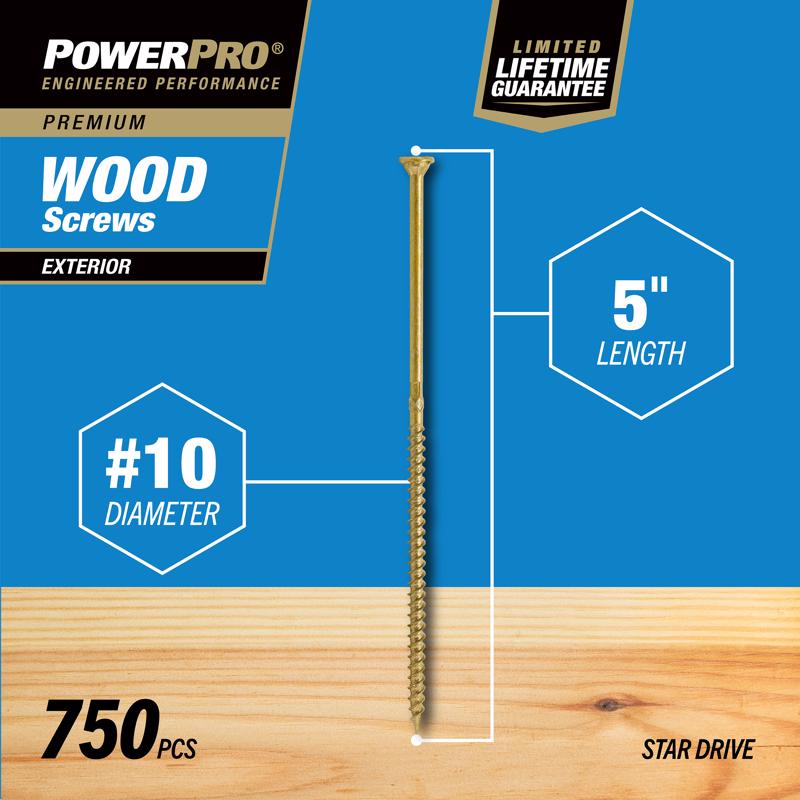 Hillman Power Pro No. 10 X 5 in. L Torx Flat Head Premium Deck Screws 25 lb 750 pk