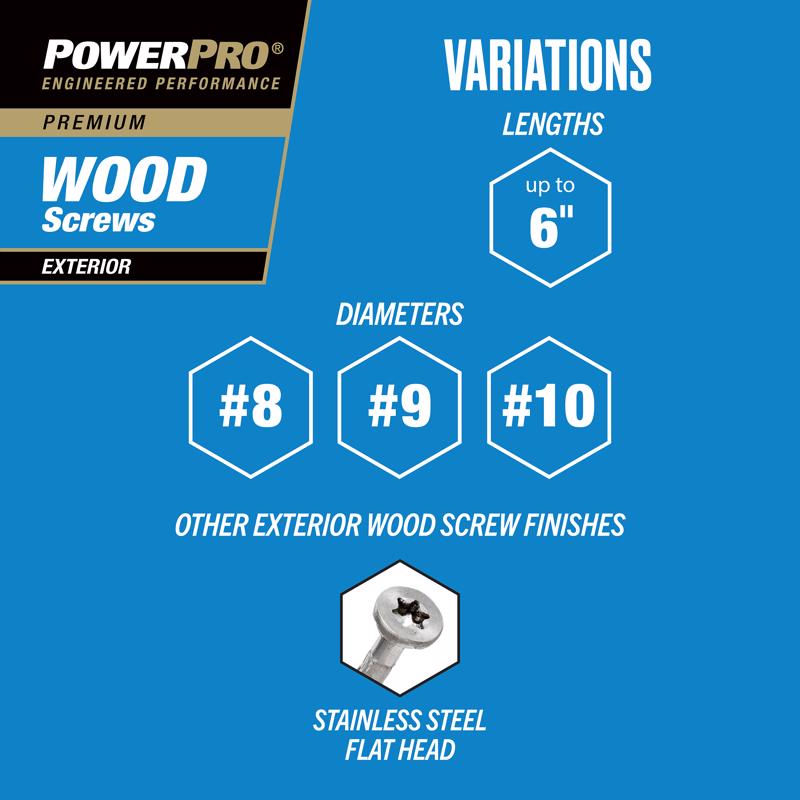 HILLMAN Power Pro No. 9 in. X 2-1/4 in. L Bronze Star Flat Head Premium Deck Screws 1 lb 113 pk