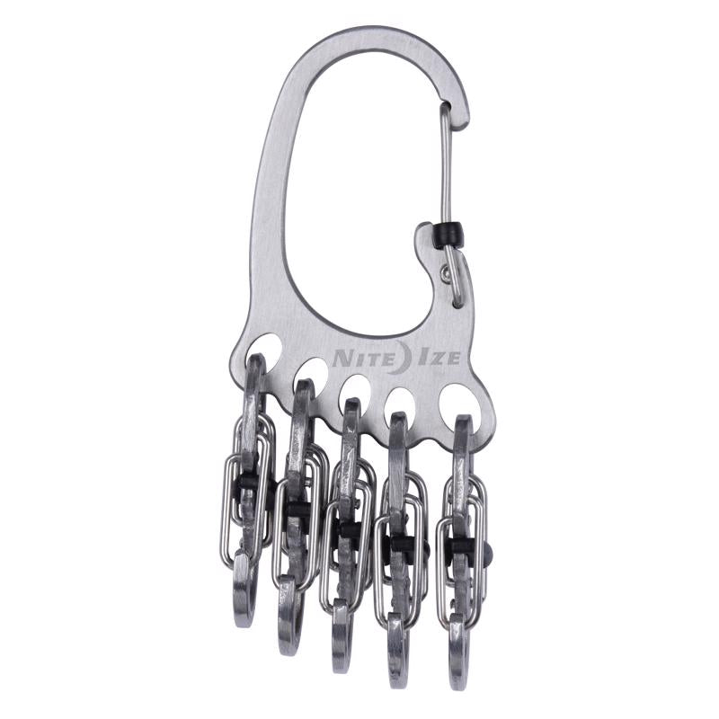 Nite Ize BigFoot Locker 2 in. D Stainless Steel Silver Carabiner Key Chain