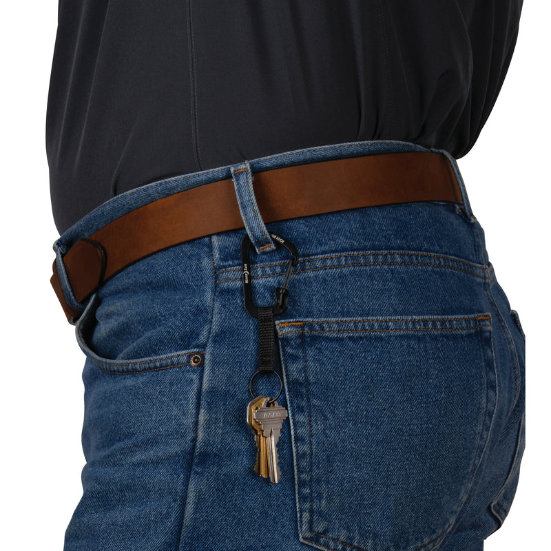 Nite Ize SlideLock 1.5 in. D Stainless Steel Black Carabiner Key Ring