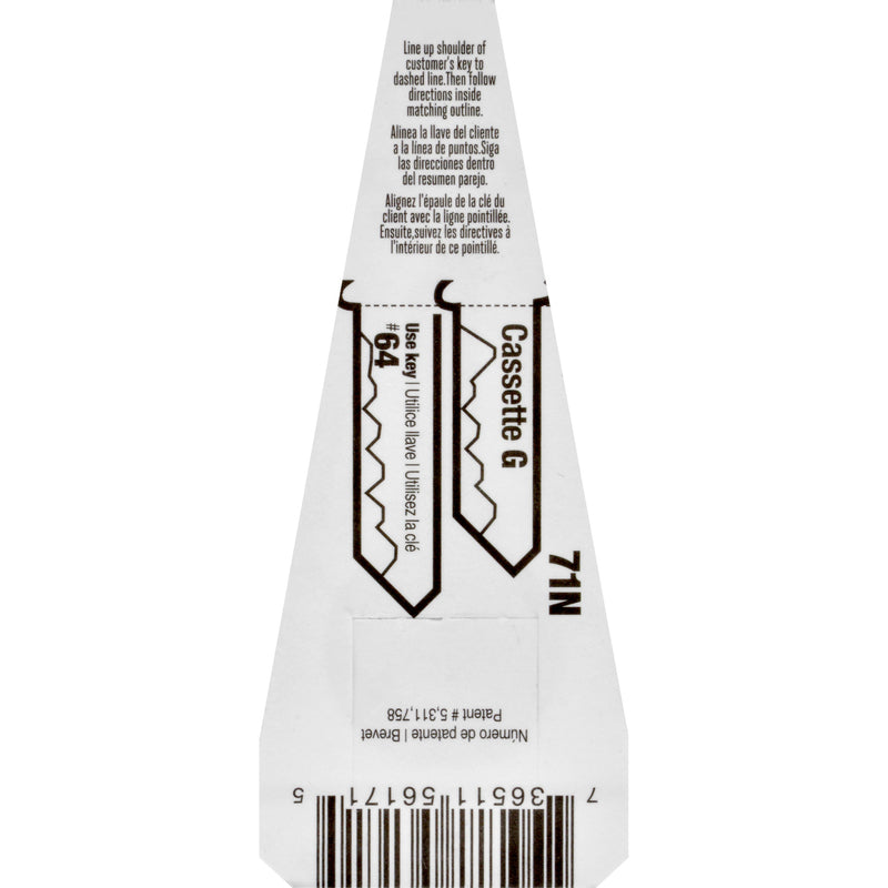 Hillman Traditional Key House/Office Key Blank 71 Y1, Y1E Single For Yale Locks